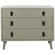 Safavieh Blaize 3 Drawer Nightstand in Dark Gray and Black