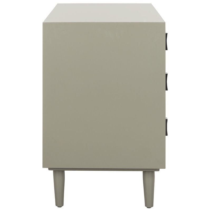 Safavieh Blaize 3 Drawer Nightstand in Dark Gray and Black