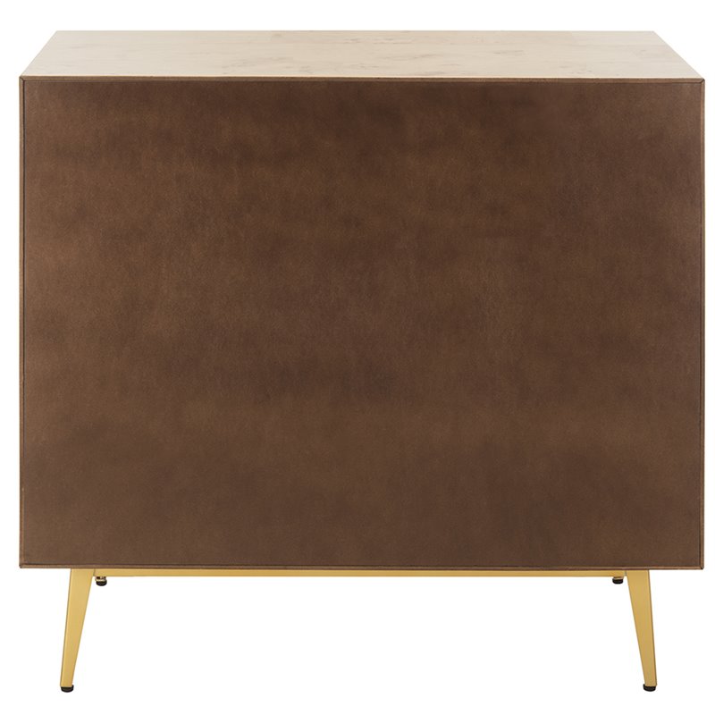Safavieh Katia 3 Drawer Nightstand in Natural and Gold