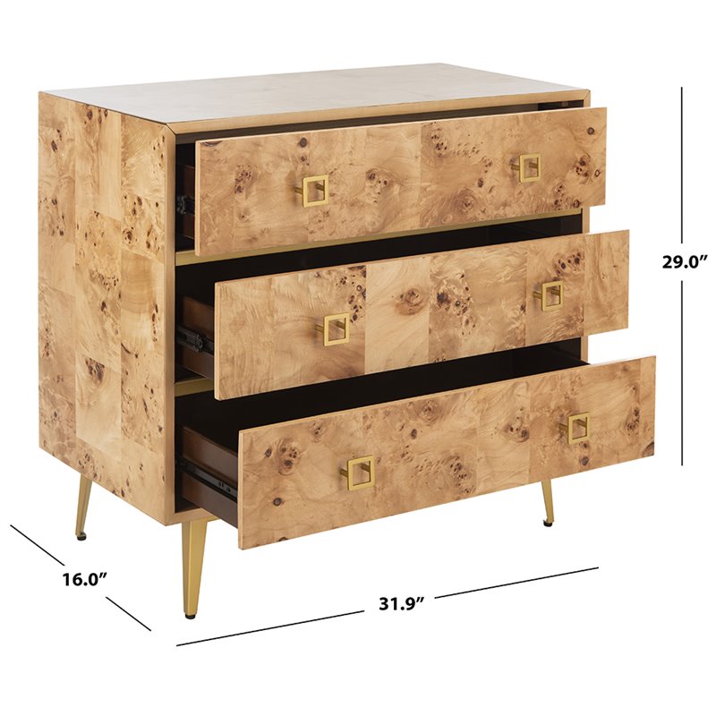 Safavieh 3 drawer deals nightstand