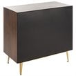 Safavieh Katia 3 Drawer Nightstand in Walnut and Gold