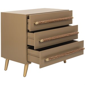 safavieh raquel 3 drawer nightstand in light brown