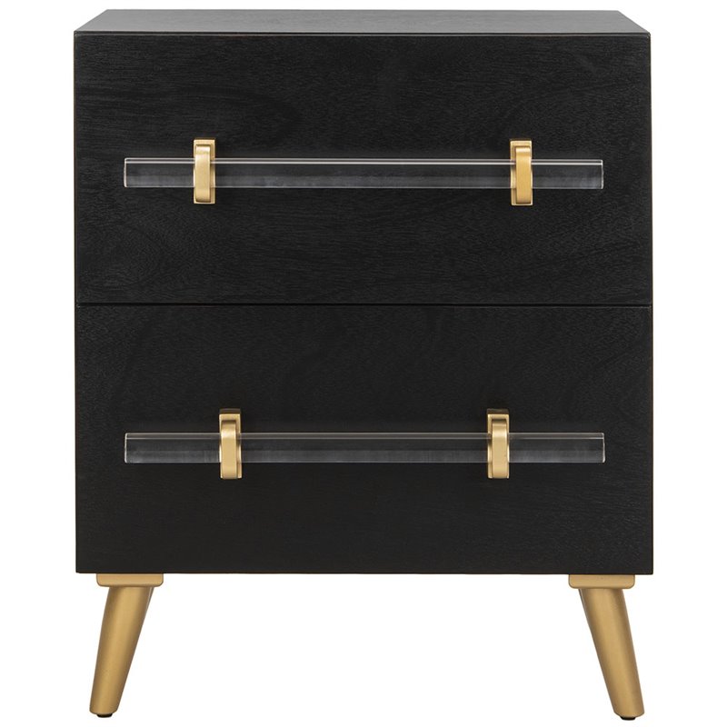 Safavieh Sienne 2 Drawer Nightstand in Black and Gold