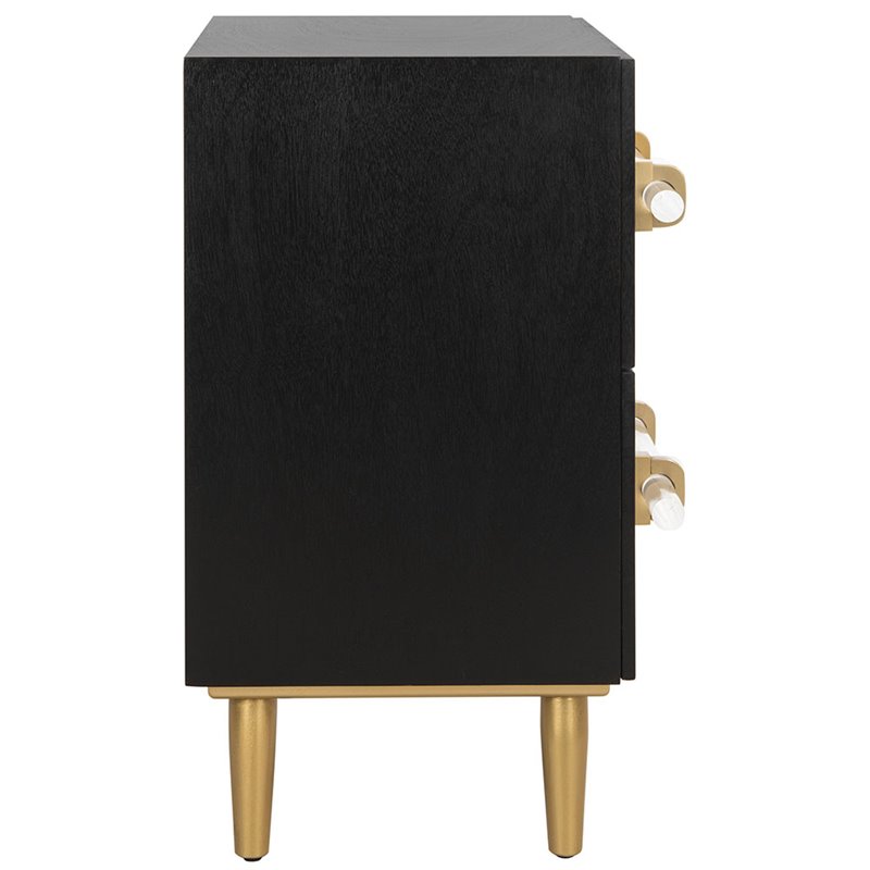 Safavieh Sienne 2 Drawer Nightstand in Black and Gold