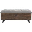 Safavieh Liam Tufted Storage Ottoman Bench in Gray and Dark Oak