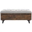 Safavieh Liam Tufted Storage Ottoman Bench in Gray and Dark Oak