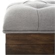 Safavieh Liam Tufted Storage Ottoman Bench in Gray and Dark Oak