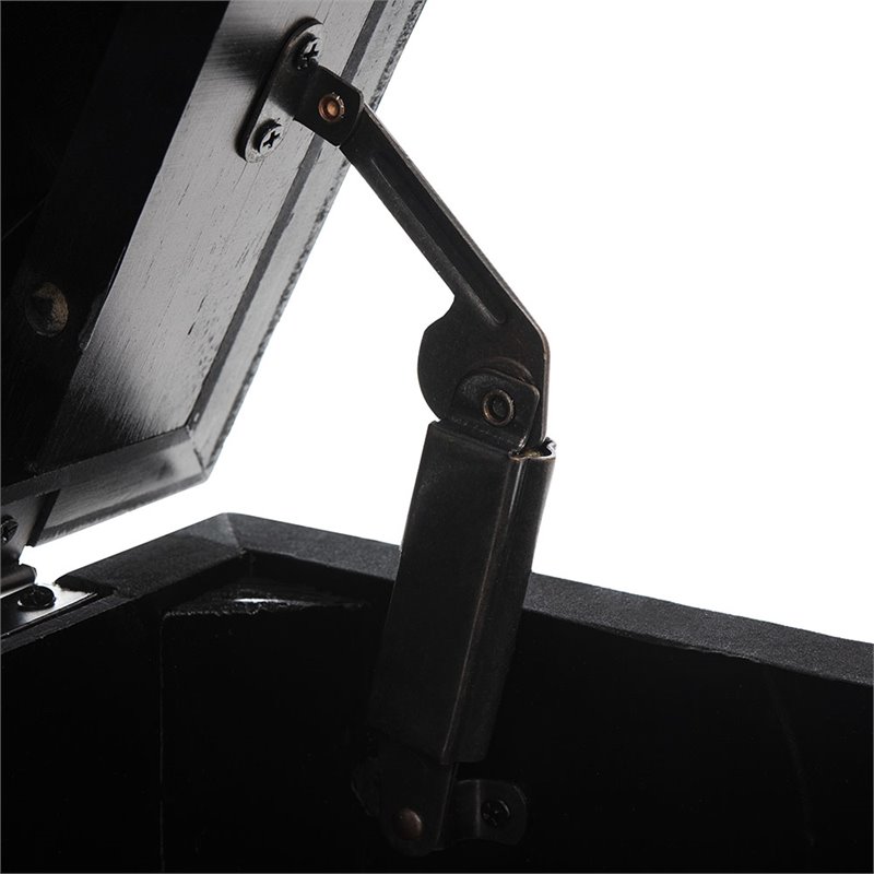 Safavieh Liam Tufted Storage Ottoman Bench in Gray and Dark Oak