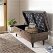 Safavieh Liam Tufted Storage Ottoman Bench in Gray and Dark Oak