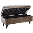 Safavieh Liam Tufted Storage Ottoman Bench in Gray and Dark Oak