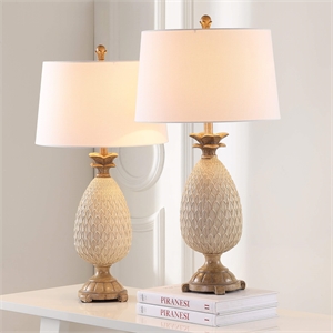 Safavieh Briar Table Lamp in Antique Cream and Brown (Set of 2)