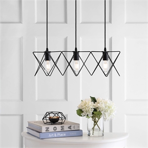 Safavieh Pernille 3 Light Pendant Lamp in Black