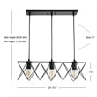 Safavieh Pernille 3 Light Pendant Lamp in Black