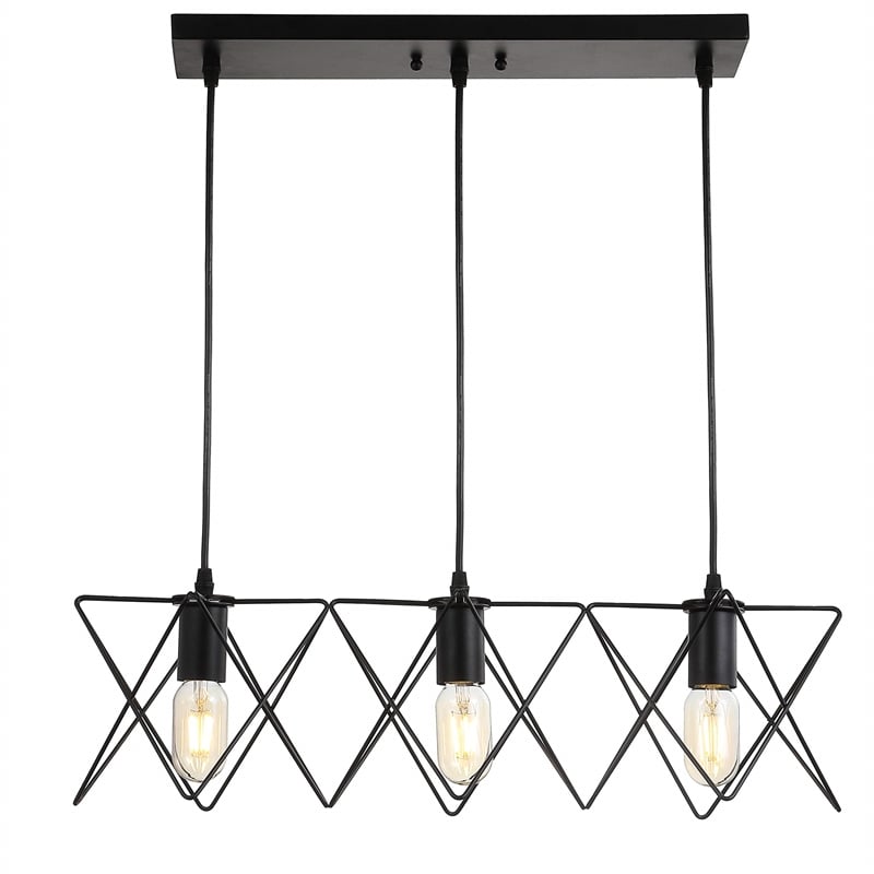 Safavieh Pernille 3 Light Pendant Lamp in Black