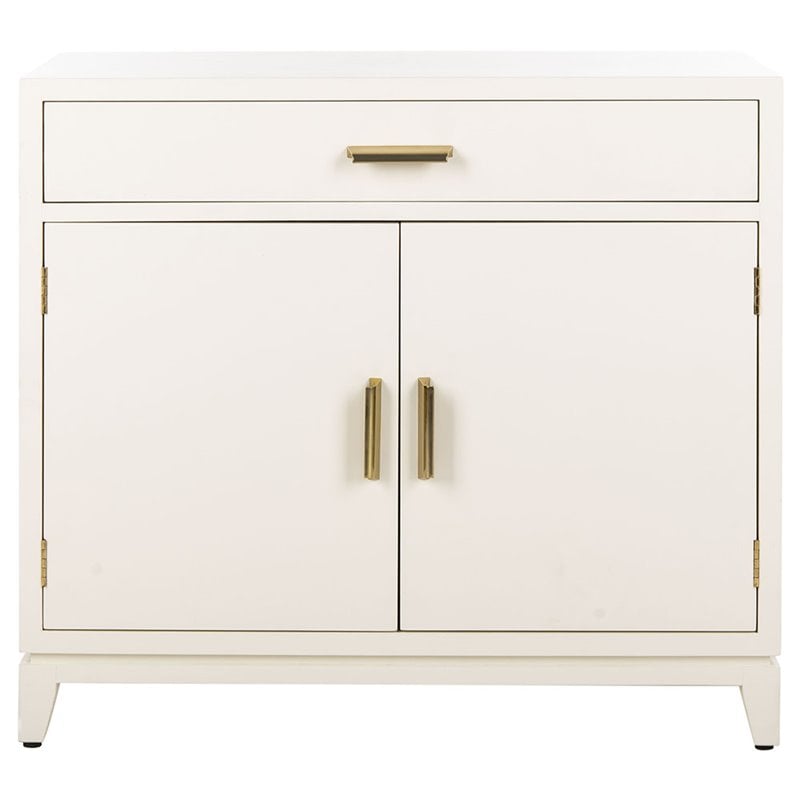Safavieh Nigel Accent Chest in White and Brass