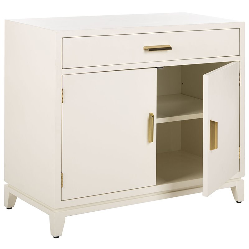 Safavieh Nigel Accent Chest in White and Brass