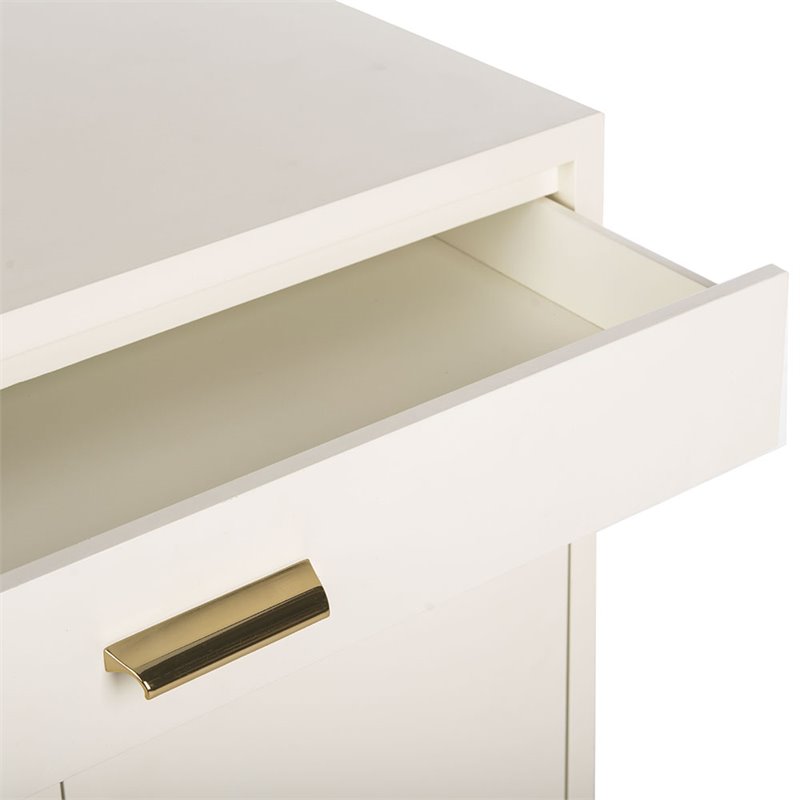 Safavieh Nigel Accent Chest in White and Brass