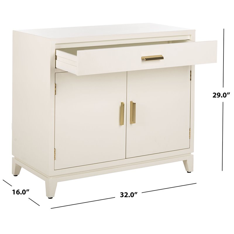Safavieh Nigel Accent Chest in White and Brass