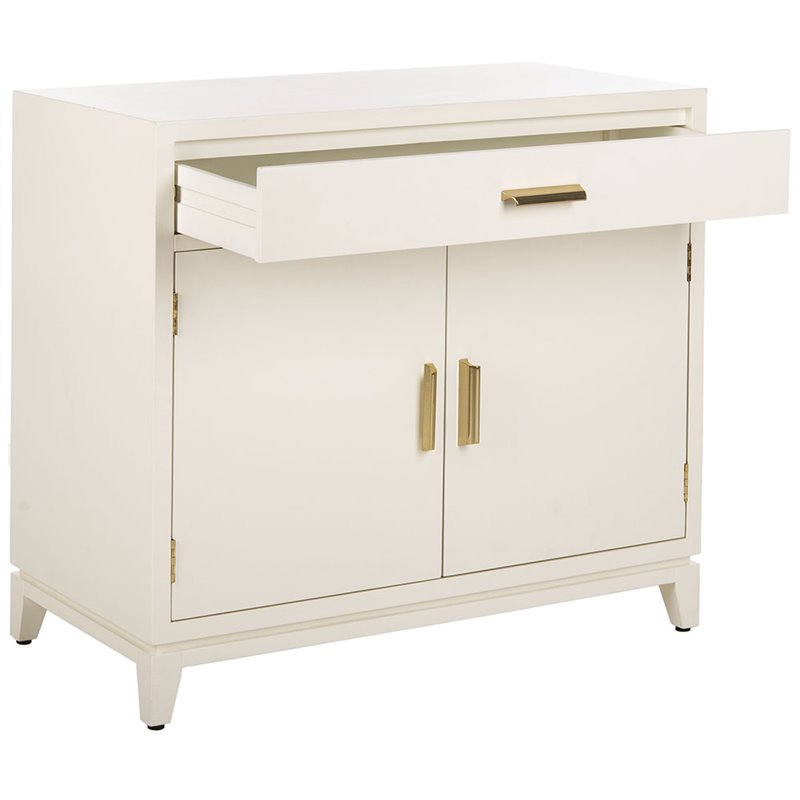 Safavieh Nigel Accent Chest in White and Brass