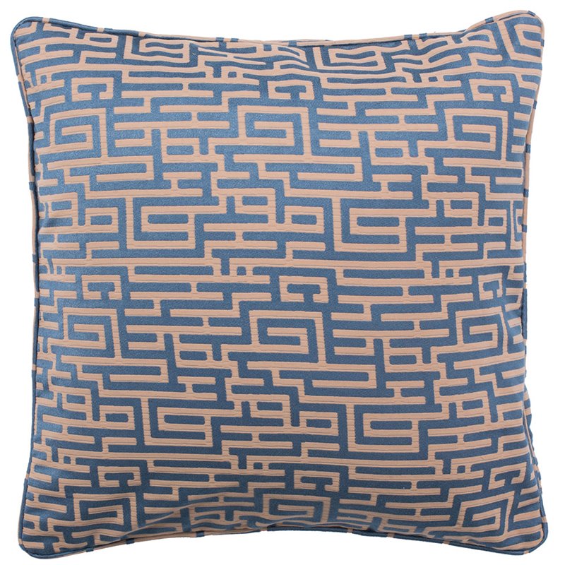 Safavieh Basma Throw Pillow in Blue and Tan