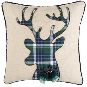 Safavieh Blitz Christmas Throw Pillow in Ivory and Green