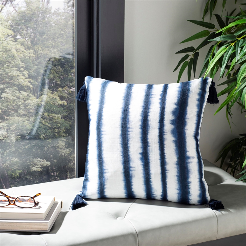 Safavieh Cassia Throw Pillow in Blue and White