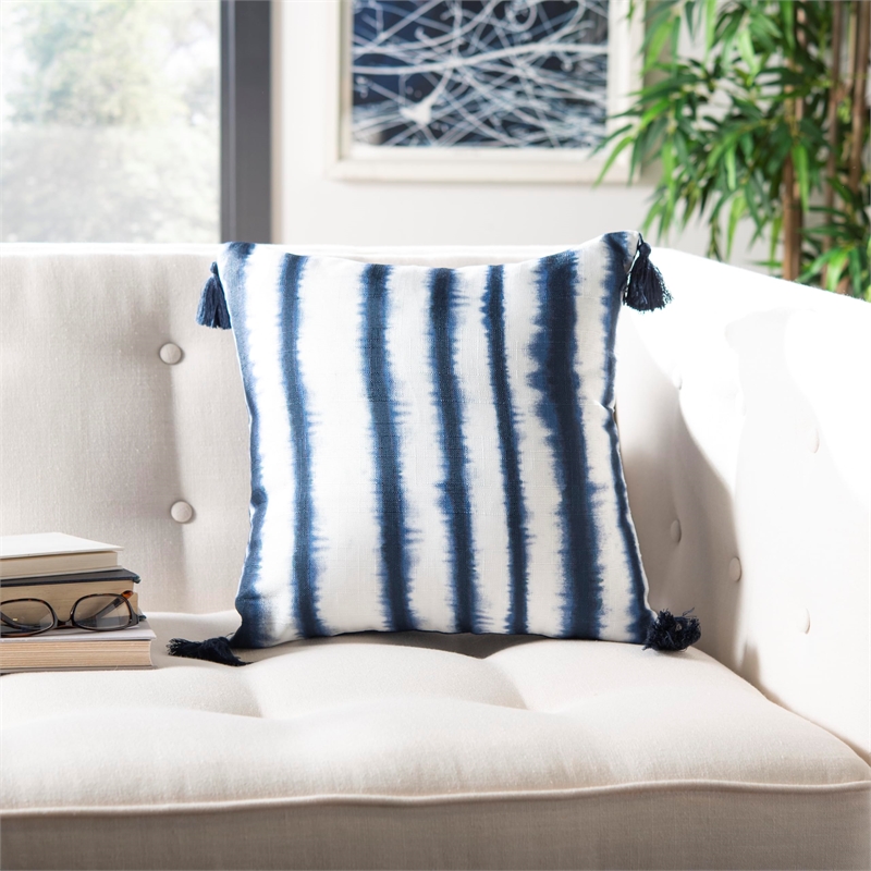 Safavieh Cassia Throw Pillow in Blue and White