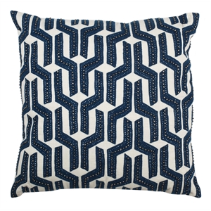 Safavieh Chauncy Throw Pillow in Navy and White