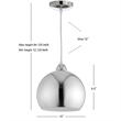 Safavieh Sabine Pendant Light in Chrome