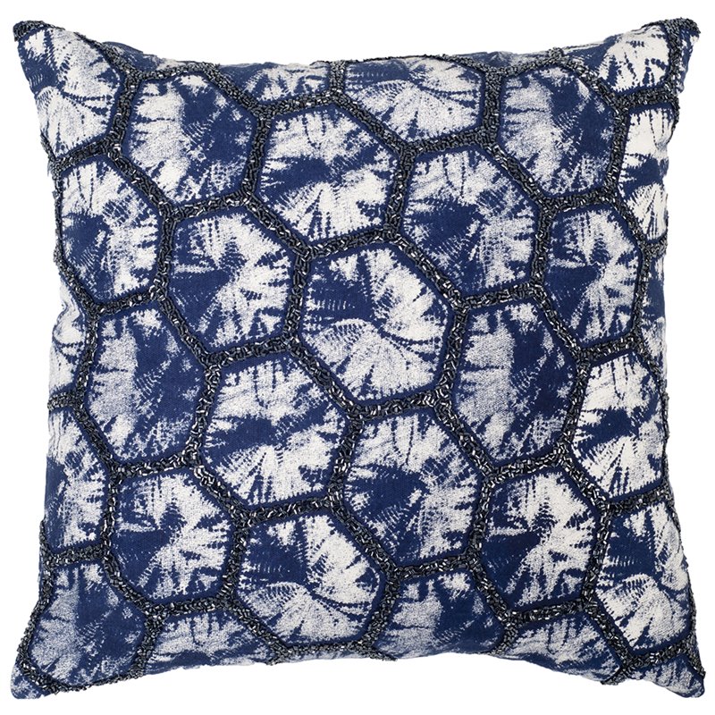Safavieh Delra Throw Pillow in Navy and White