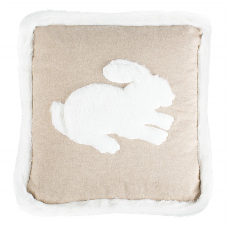 Safavieh Flopsy Throw Pillow in White and Light Brown