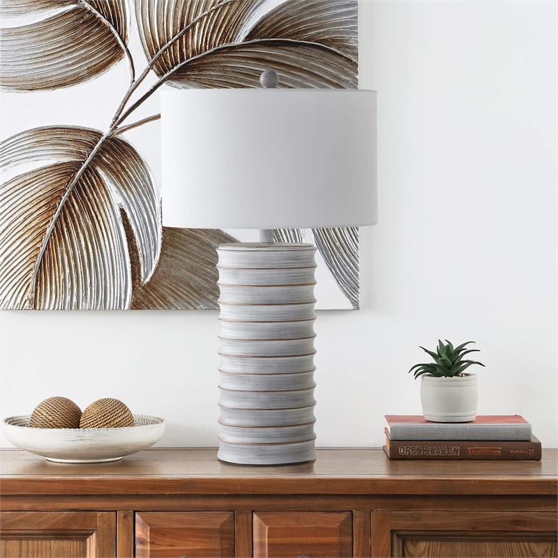 Safavieh Melina Table Lamp in Wash White (Set of 2)