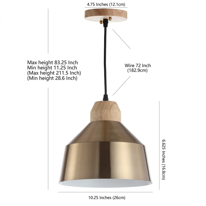 Safavieh Dajana Pendant Light in Brass and Brown