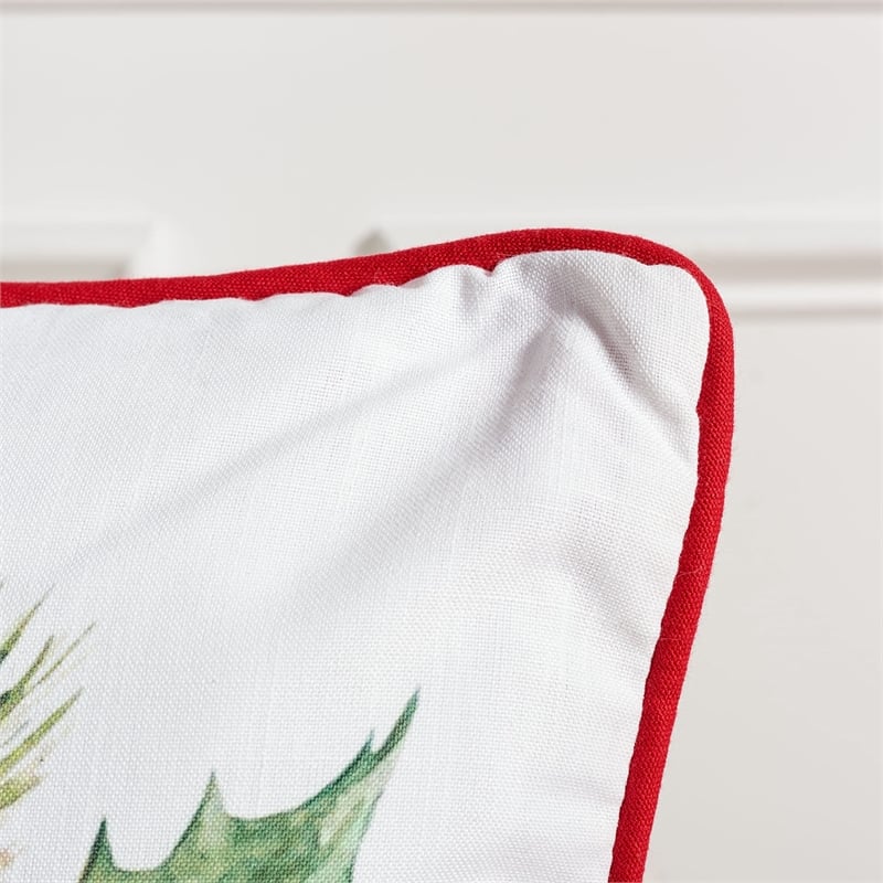 Safavieh Gwendolen Christmas Throw Pillow in Beige and Red