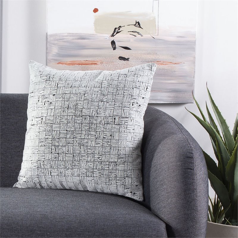 Safavieh Halina Throw Pillow in Gray and Black