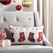 Safavieh Hollie Jolly Christmas Throw Pillow in White and Red