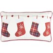 Safavieh Hollie Jolly Christmas Throw Pillow in White and Red