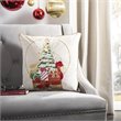 Safavieh Junie Christmas Throw Pillow in Natural and Red