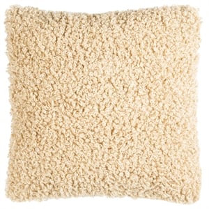 Safavieh Kalista Faux Fur Throw Pillow in Beige
