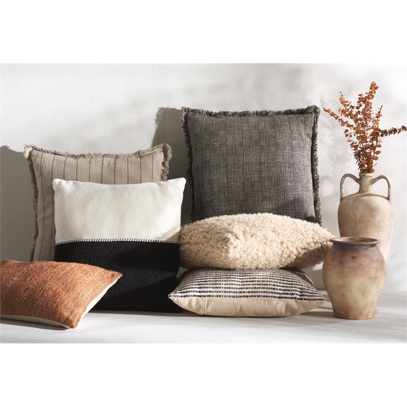 Safavieh Kalista Faux Fur Throw Pillow in Beige