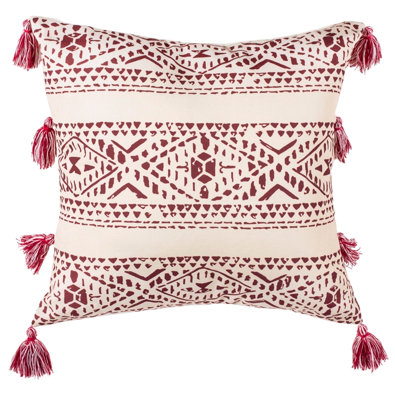 Safavieh Landria Throw Pillow in Red and Beige