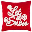 Safavieh Let It Snow Christmas Throw Pillow in Red and White