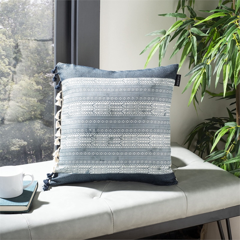 Safavieh Linnet Throw Pillow in Blue and Gray