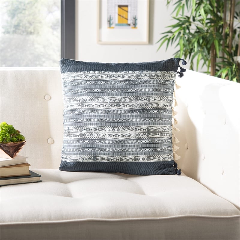 Safavieh Linnet Throw Pillow in Blue and Gray