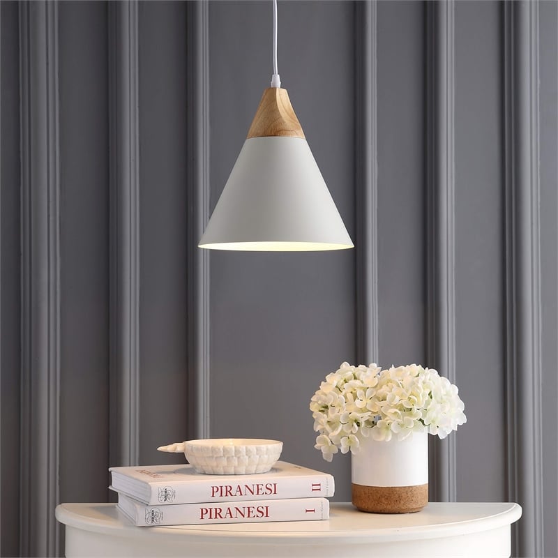 Safavieh Cila Pendant Light in White and Brown
