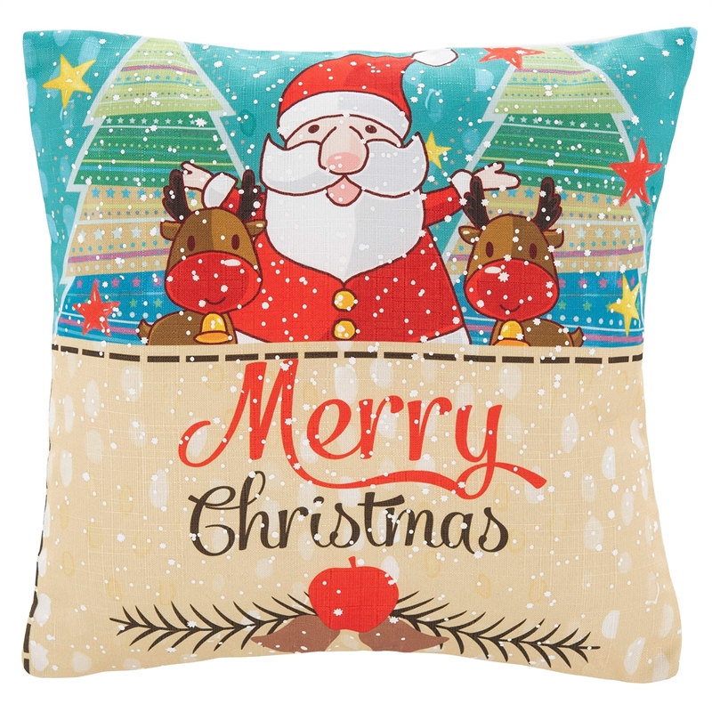 Safavieh Lux Christmas Throw Pillow in Blue and Red
