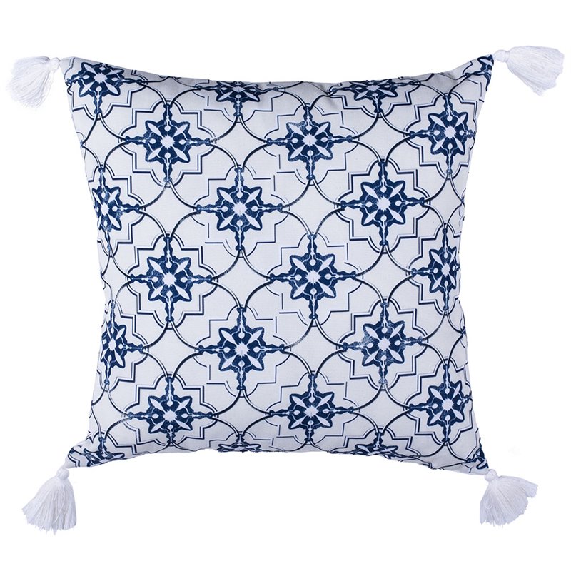 Safavieh Mariella Throw Pillow in White and Blue