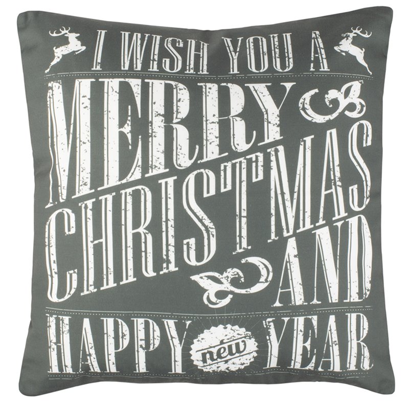 Safavieh North Christmas Throw Pillow in Gray and White