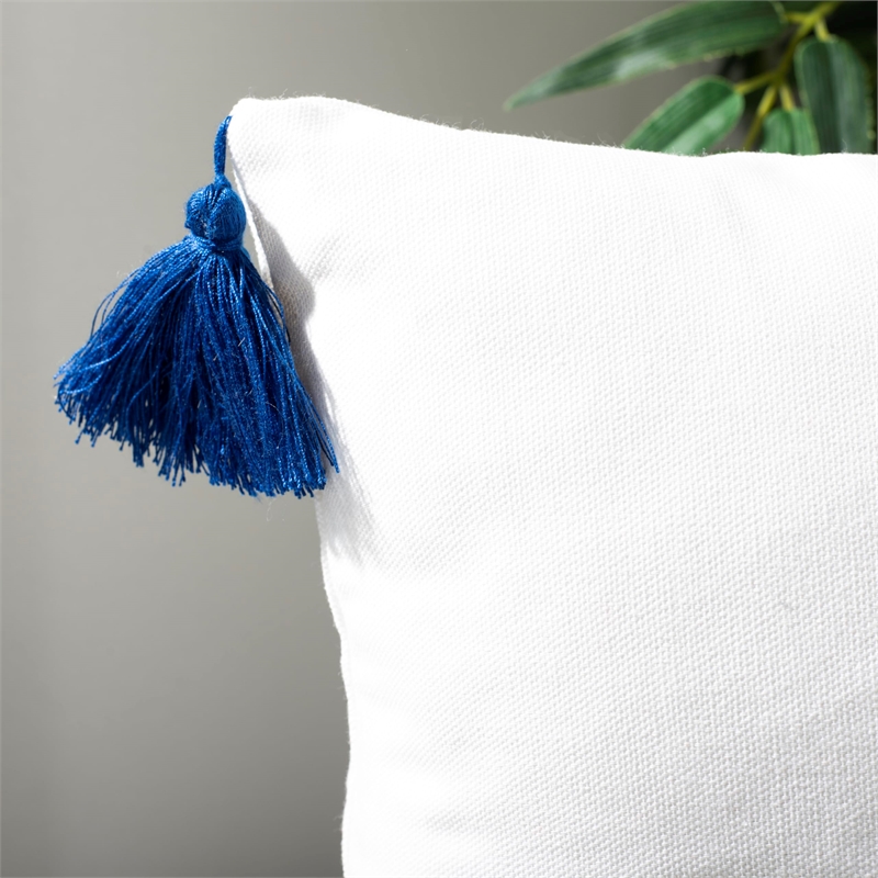 Safavieh Orlanda Throw Pillow in Navy and White