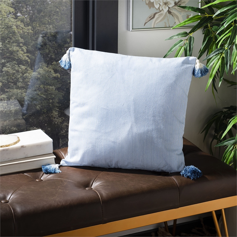 Safavieh Sidney Throw Pillow in Blue and White